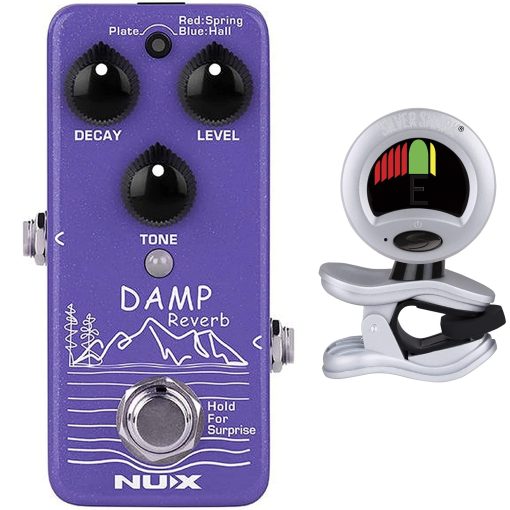 Pedal de Efectos de Guitarra NUX Damp Reverb con Afinador Snark - Paquete