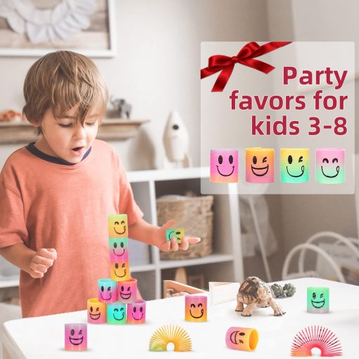 AZEN 200 Pcs Mini Spring Party Favors para Ninos 3-5 4-8, Rellenos de Bolsas de Regalo para Fiestas de Cumpleanos, Premios de Clase, Regalos Pequenos para Juguetes a Granel (4 Sonrisas) - Imagen 5