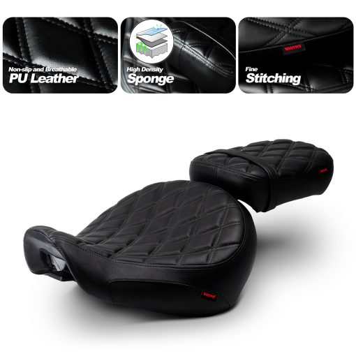 Asiento de conductor y pasajero para motocicleta con costuras de patron de diamante para Honda Shadow Aero VT750C 2004-2023 - Imagen 3