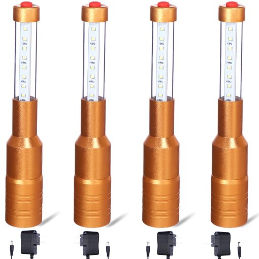 4 Piezas Varita Estroboscopica LED Botella Servicio Sparklers Luz Botella Luz Portatil para Clubes Nocturnos Bodas Fiestas Suministros (Dorado)