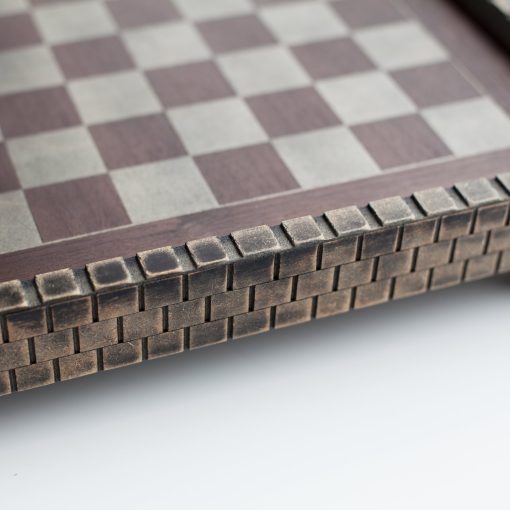 Tablero de ajedrez Fortaleza de 17.25" con cuadricula de 1.5", color tan y marron - Imagen 3