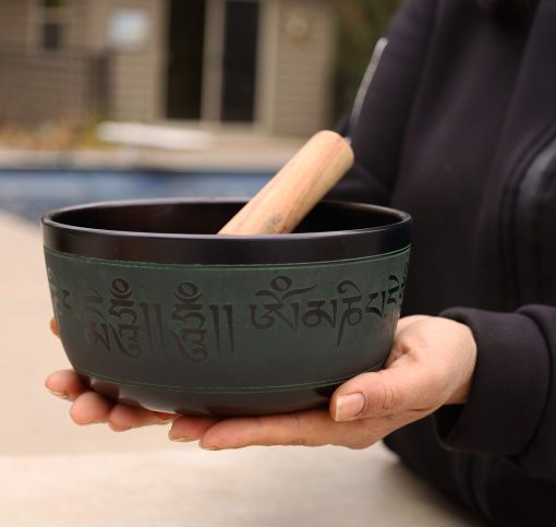 Conjunto de Cuenco de Canto Tibetano de Meditacion de Buda con Mazo y Cojin (7 Pulgadas, Buda) - Imagen 2