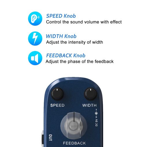 Pedal de Efecto de Guitarra Analogico AZOR Phaser Procesador Puro para Guitarra Electrica y Bajo True Bypass - Imagen 3
