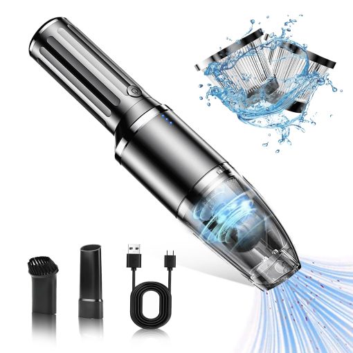 Aspiradora de Mano Portatil para Automovil 120W Potencia Inalambrica de Succion Humeda y Seca para Detallado de Automoviles Viajes RV Casa (Negro)