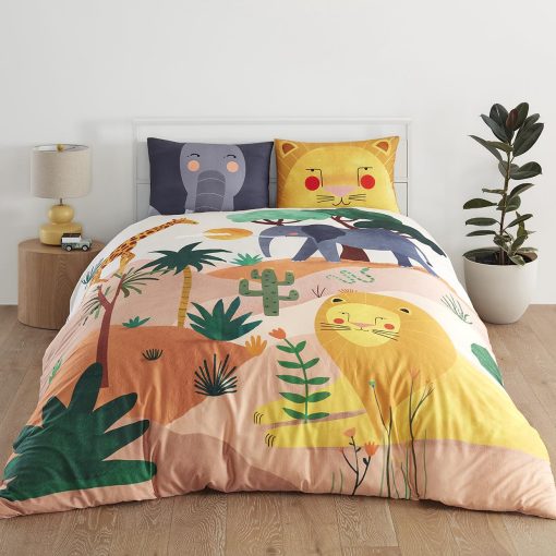 Juego de Ropa de Cama Savanna de Rookie Humans, Set de Funda Nordica y Funda de Almohada Tematica de la Sabana para Niños y Niñas (Twin)
