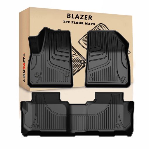 Tapetes para piso AOMSAZTO para Chevy Blazer 2019-2024 (No para el modelo Blazer EV), Tapetes para Automoviles Compatibles con Chevrolet Blazer 2024, Proteccion Integral para 1ra y 2da Fila, Negro