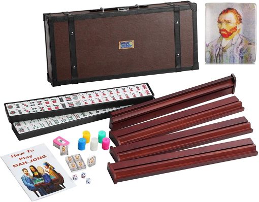 166 American Western Mahjong Mah jongg Set Edicion Limitada Maletin Paisaje Incrustado en Van Gogh