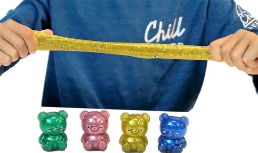 Juguete de Oso de Goma Elastico JA-RU (24 Ositos Variados) Brillante y Brillante Juguete Sensorial Squeeze Squishy Bear, Juguete Fidget Ball para Ninos y Ninas, Gran Regalo de Fiesta 4340-24s - Imagen 3