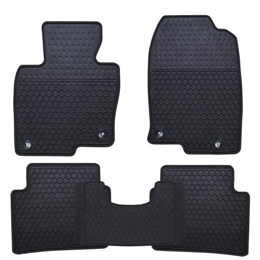Tapetes para automovil a medida Ucaskin para Mazda CX 5 CX-5 SUV 2017 2018 2019 2020 2021 2022 2023 2024, Inodoro Lavable de Caucho Resistente para Pie, Antideslizante Todo Clima de Coche- Negro
