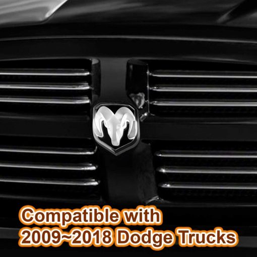Emblema de parrilla iluminado para RAM 2009-18, Negro/Negro - Imagen 5