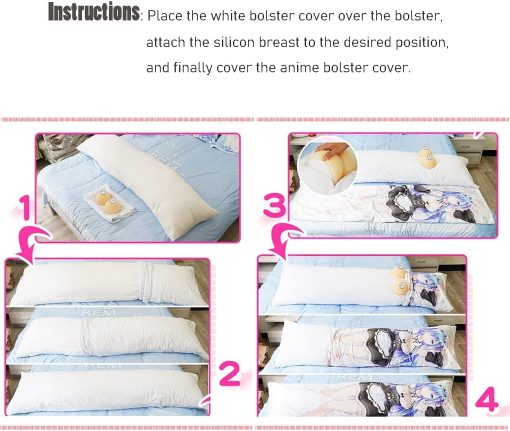 Kit de Protesis de Seno de Silicona Mh-LIFE para Almohada Dakimakura con Funda de Almohada de Anime, Suave, Forma Redonda (1400g/par, 160x50cm) - Imagen 5