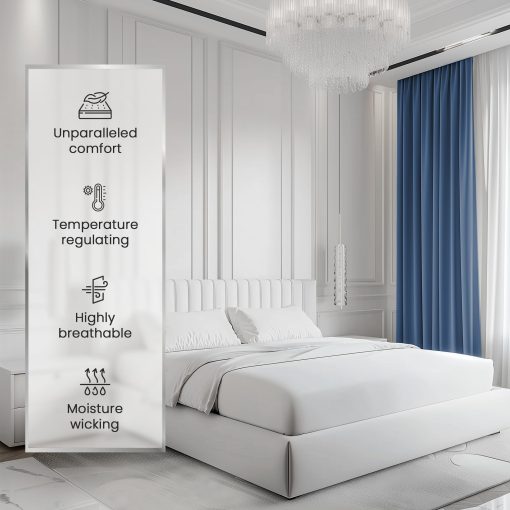Juego de Sabanas CHATEAU HOME COLLECTION Twin, Sabanas de 1000 Hilos Tamaño Twin de Algodon, Sabanas de Bolsillo Profundo de Algodon para Cama Twin y Fundas de Almohada (Hasta 17"), Tejido de Saten Juego de Sabanas de Lujo, Blanco - Imagen 4