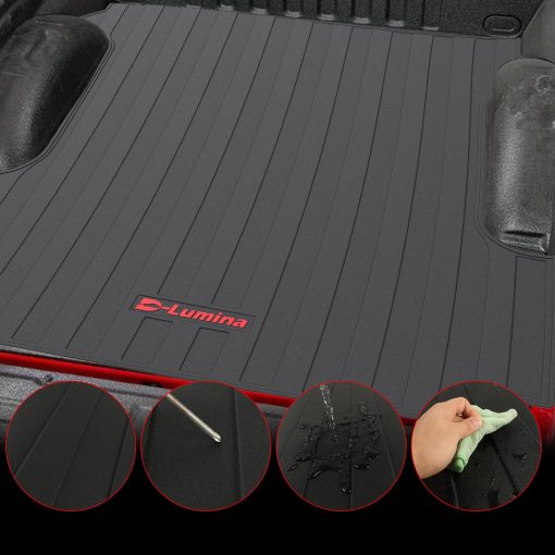 Tapete para cama D-Lumina compatible con Ford F250 F350 F450 Super Duty Crew Cab de 2017-2024 con camas de 6.8 pies - Forro para cama de camion pesado 3D TPV, Proteccion resistente impermeable para todas las condiciones climaticas Guardabarros de carga - Imagen 4