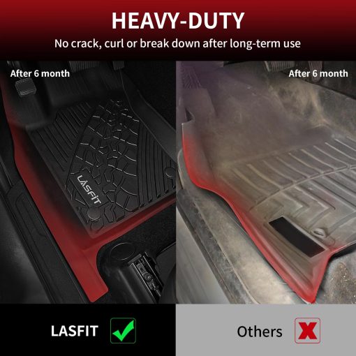Tapetes para Jeep Grand Cherokee 2013-2015 & Dodge Durango 2013-2015, Ajuste Personalizado TPE Todo Clima Impermeables Antideslizantes para Automoviles, Tapetes para el Piso de 1ra y 2da Fila, Negro - Imagen 3