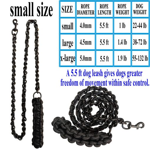 Correa Metalica para Perros con Collar de Entrenamiento Caminar Correas Pesadas Anti Mordida Cadena de Gancho para Perros Medianos y Grandes - Imagen 3