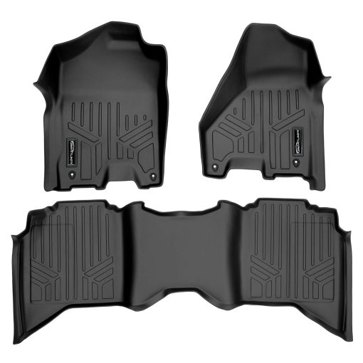 Tapetes para piso SMARTLINER Juego de 2 Filas de Liners Negros Compatibles con RAM 1500/2500/3500 Crew Cab (4 Puertas de Tamano Completo) 2012-2022