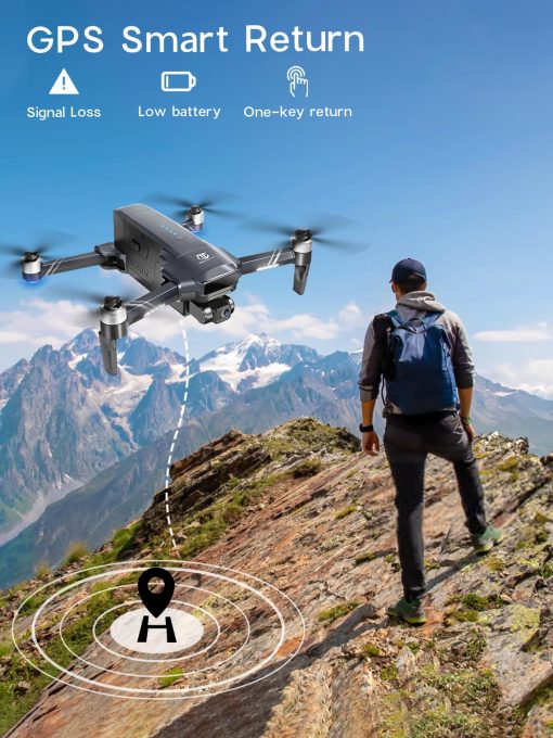 Drone TRIPLEFINE TF35 PRO 2-Ejes con Camara 4K, 2 Baterias 80 Minutos de Vuelo, Alcance de 11500 Pies, Camara EIS 4K/30FPS, Drone GPS con Motores Brushless, Certificacion FAA Completada - Imagen 7