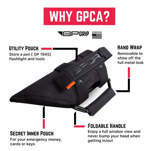 GPCA - GP Grip PRO Handle, Agarraderas Plegables de Aluminio Patentadas para Jeep Wrangler 4xe, JL, JT, JK, Sport, Sahara, Rubicon y Gladiator 4DR/2DR 2007-2023, 2 Paquetes, Negro Jet - Imagen 3