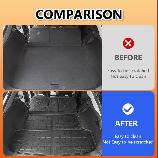 Tapete para maletero Xipoo compatible con Lexus RX350 RX450H 2016-2022 Tapete para maletero y respaldo de carga de material TPE reemplazo para accesorios Lexus RX350 RX450H 2016-2022 (Tapete para maletero + Tapete para respaldo) - Imagen 2