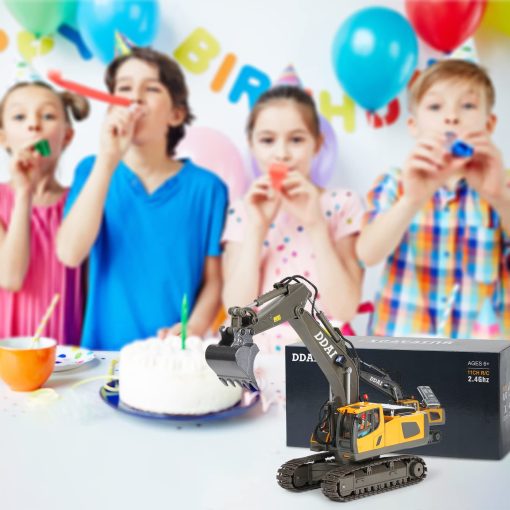 DDAI Excavadora de Control Remoto para Ninos de 8-12 anos Mejores Ideas de Regalo para nino de 3 4 5 6 7 8 9 10+ Anos Excavadoras de Construccion RC Recargables Vehiculos de Ingenieria con Pala de Metal - Imagen 3