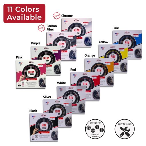 Tiras de Proteccion para Llantas All-Fit Rim Trim para Prevenir Rasgunos de Cordones y Aranazos en las Llantas - Hechas en los EE. UU. - Ajuste Universal (Negro) - Imagen 4
