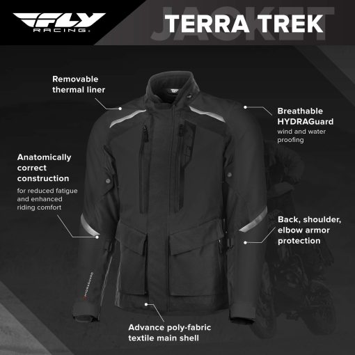 Chamarra Fly Racing Terra Trek (Negro, XX-Grande) - Imagen 4