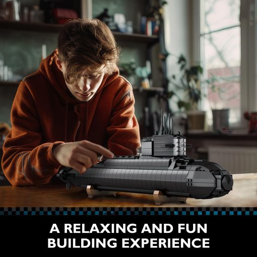 JMBricklayer Juegos de Construccion de Submarinos Nucleares - Juguetes de Submarinos Militares con Luces, Coleccionable de Historia de la Segunda Guerra Mundial Decoracion del Hogar, Set de Construccion de Barcos de Batalla, Regalos de Juguetes para Niños Hombres Adultos - Imagen 6
