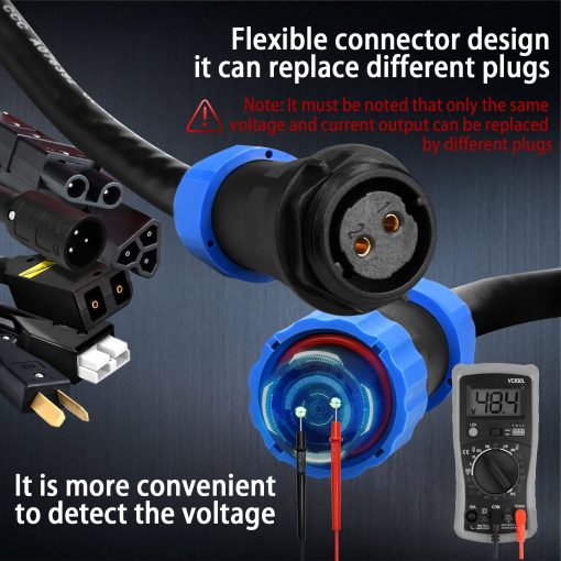Cargador de Carro de Golf LZFAN, Cargador de Bateria para Carro de Golf Club Car con Conector Redondo de 3 Pines (48V15AMP) - Imagen 4
