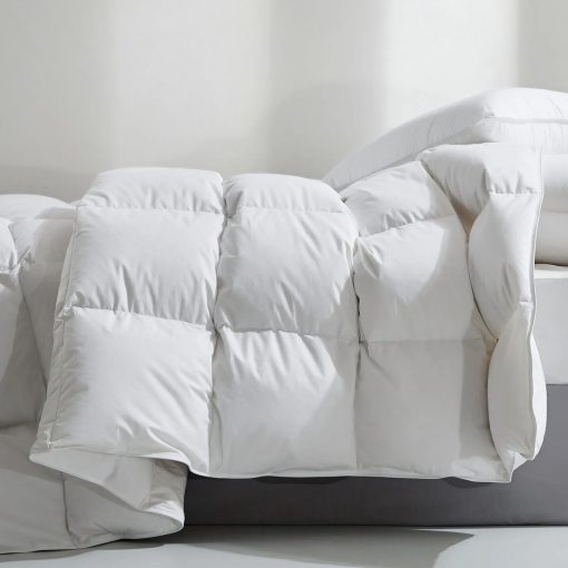 HEYCUZI Edredon King Size - lujoso edredon insertable para todas las estaciones, ligero y ultra suave, relleno de plumas de 750 fill premium, con 8 esquinas con trabas (270x230 cm - blanco)