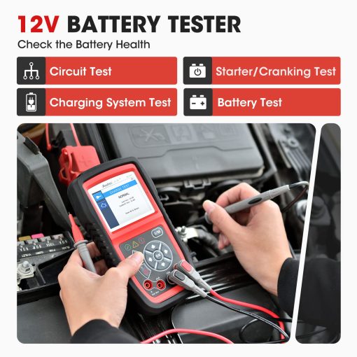 Autel AL539B Escaner OBD2, Lector de Codigos 3-en-1 Probador de Bateria Avometro para Baterias de 12 Voltios, Diagnostico Completo OBDII y Pruebas de Sistemas de Arranque y Carga - Imagen 4