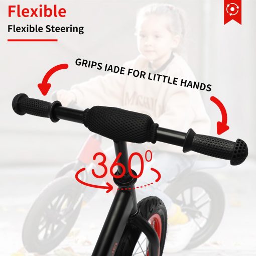 Bicicleta de Equilibrio Bueuwe de 16 pulgadas para Ninos y Ninas de 4 5 6 7 8 anos, Bicicleta sin Pedales para Ninos, Bicicleta de Entrenamiento para Ninos con Asiento Ajustable, Mejor Regalo, Negro - Imagen 3