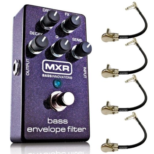 Pedal de Efecto MXR M82 Bass Envelope Filter con 4 Cables de Parche en angulo Recto MXR