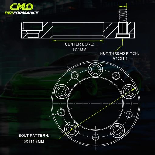 4pcs Separadores de Rueda con Centro Centrado de 15mm 5x114.3 (67.1mm CB) Perno 12x1.5 Compatible con Genesis Tiburon Veloster Optima Soul Mazda 3 5 CX-7 Miata MX-6 RX-7 RX-8 Protege Compass Patriot Evo8 9 10 Eclipse - Imagen 3