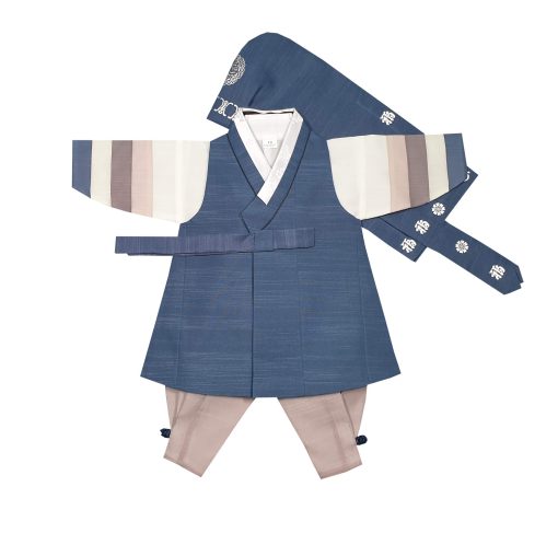 Hanbok Nino Bebe 100 Dias Primera Fiesta de Cumpleanos Celebracion Ropa Tradicional de Corea Azul Marino (Primer Cumpleanos (Dol))