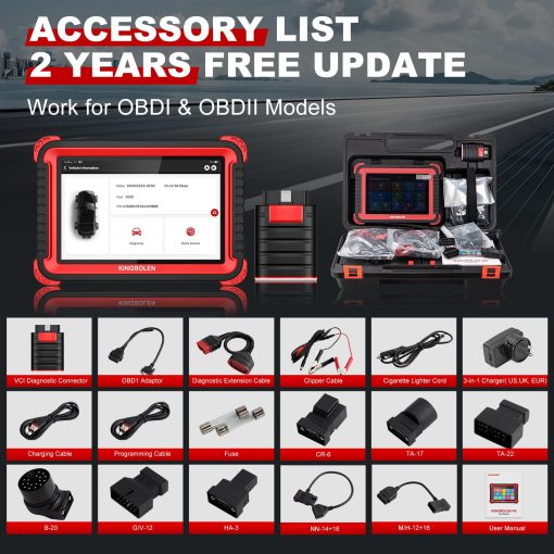 Escaner OBD2 KINGBOLEN K8, 2024 Herramienta de Escaneo Bidireccional 34+Reset, Codificacion ECU, Programa de Llaves, Funcion Guiada, Escaner de Diagnostico de Automoviles con Todos los Sistemas con 2 Años de Actualizaciones Gratuitas, Prueba Activa, AUTOAUTH de FCA - Imagen 9