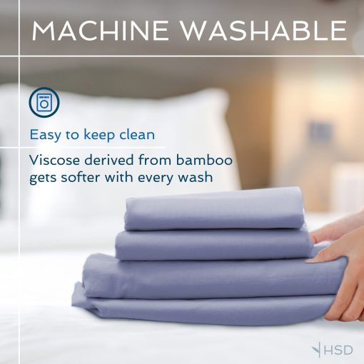 Juego de Sabanas 4 Piezas Hotel Sheets Direct Tamaño King, Sabanas 100% Viscosa de Bambu con 2 Fundas de Almohada, Ropa de Cama de Lujo Transpirable y Refrescante, Suave como la Seda, Gris Claro - Imagen 6