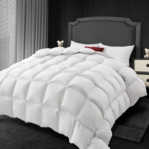 Edredon de Plumas de Ganso CYMULA tamano King - Invierno Blanco Crema Duvet Insert, Esponjoso, Calido y Transpirable, Ultra Suave y Silencioso con 8 Lazos (90" x 106") - Imagen 7