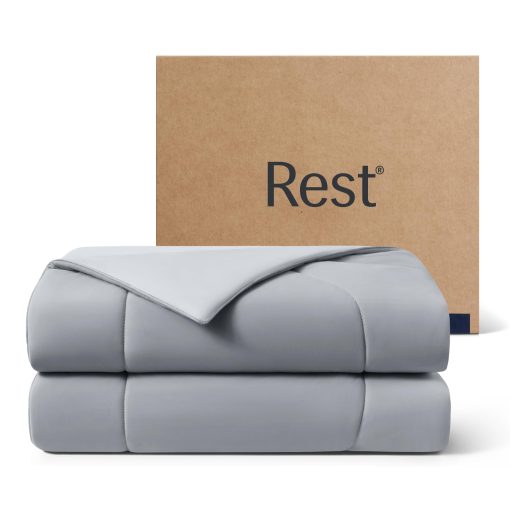 Colcha de confort REST? Evercool?, tamano completo/queen, manta para personas que duermen calientes, ropa de cama para todas las estaciones para mantenerse fresco durante los sudores nocturnos, manta ligera y transpirable, 90"x90" pulgadas, gris fresco