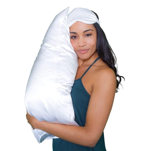 Funda de Almohada de Seda Mulberry Park 30 Momme - Funda de Almohada de Seda Pura para Cabello y Piel, Seda Real de Morera de Grado 6A Tejido Charmeuse Funda de Almohada para Noches de Lujo - 1 Pieza Blanco (King 20'' x 36'') - Imagen 3
