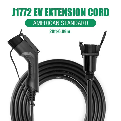 Cable de Extension para Cargador de Vehiculo Electrico J1772 de 40A y 20 Pies - Imagen 2
