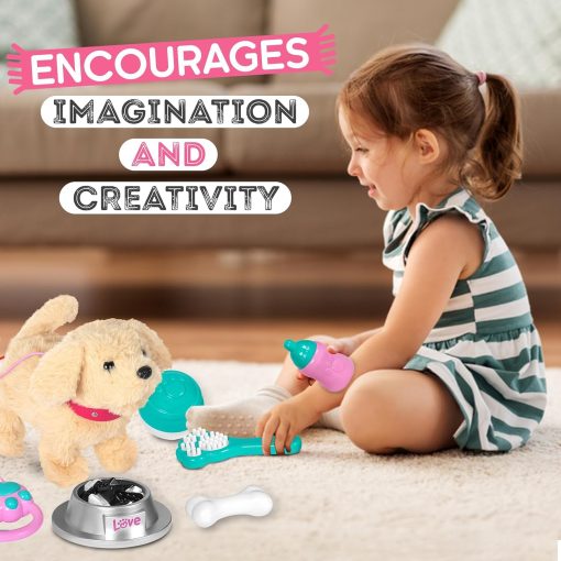 Carriola de Muneca para Perritos - Juguete de Perrito de Peluche Electronico con Control Remoto - Canta, Camina, Ladra, Mueve la Cola, Juguete Interactivo de Perritos de Peluche para Ninas - Juegos de Imitacion y Juegos Pequenos - Imagen 7