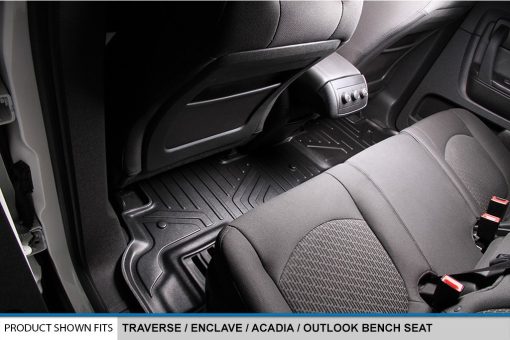Set de Tapetes para Piso SMARTLINER Negro de 2 Filas Compatible con Chevrolet Traverse 2009-2017 / Buick Enclave 2008-2017 / Saturn Outlook 2007-2010 / GMC Acadia 2007-2016 / GMC Acadia Lmtd 2017 (Estilo de Carroceria Antiguo) (Asiento de Segunda Fila Banco) - Imagen 4