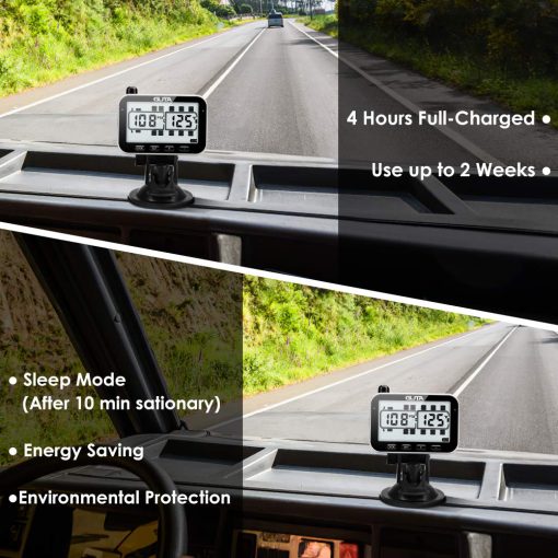 Sistema de Monitoreo de Presion de Neumaticos para RV, RV TPMS, 8 Sensores, 7 Modos de Alarma, 14 Dias de Vida de la Bateria, Distancia de Deteccion de 80 pies, Pantalla Grande, para RV, Remolque, Autocaravana, Quinta Rueda, (0-188 psi) (-4~ 185â„‰) - Imagen 4