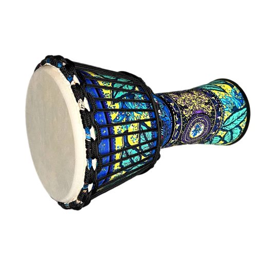 RUOSWTE 8.5 "Djembe Drum, Bongo Drum, Percusion Musical, Cara de Tambor de Piel de Cordero, Afinacion Profesional, Tambor de Mano - Azul Arce - Imagen 5