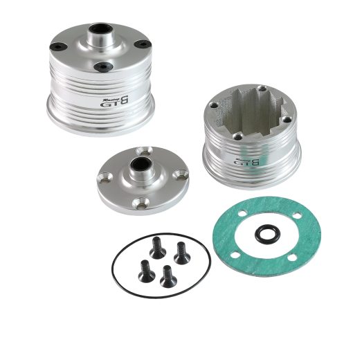 GTBRacing CNC Aluminio Juego de Carcasa de Diferencial de Caja de Cambios para Coche RC 1/5 LOSI DBXL DBXL-E v1.0 2.0 y MTXL Parte de Actualizacion (2pcs/set) (Plata)