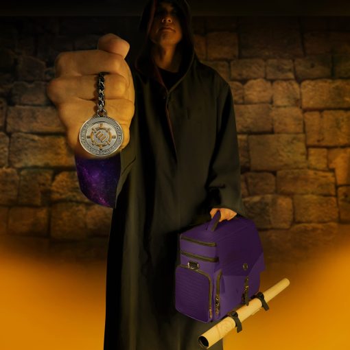 Bolsa de Viaje ENHANCE para Edicion Coleccionista de DND, Bolsa Compatible con Dungeons and Dragons, Soporte para Tapete de Batalla, Bolsillos para Dados y Accesorios, Capacidad para 4-8 Libros (Dragon Purpura) - Imagen 9