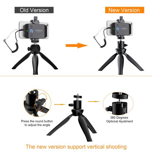 Sistema de Microfono Inalambrico Comica CVM-WS50(H), 6 Canales Microfono de Entrevista de Mano con Empunadura de Combinacion Flexible para Smartphone, Camara, Perfecto para YouTube, Entrevista, Videoconferencia, Podcast - Imagen 2