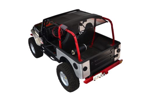 Toldo de Malla SPIDERWEBSHADE Compatible con Jeep TJ (1997-2006) Hecho en EE. UU. Toldo de Malla Cubierta Solar Cubierta Solar Accesorio Jeep (Negro)