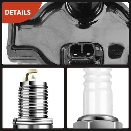 Paquete de 2 Bobinas de Encendido y 8 Bujias de Iridio Compatible con Toyota Camry 1994-1996, Celica 1991-1992, MR2 1992 y Lexus SC400 1992-1997, 2.2L 4.0L, Reemplaza# 1950074040, 9091902197 - Imagen 8