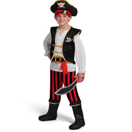 Disfraz Pirata Rojo Deluxe para Ninos de Spooktacular Creations para Halloween Vestirse - M - Imagen 4